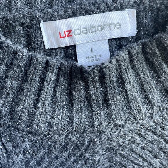 Liz Claiborne Heathered Metallic Thread Sweater Dress - L - Picture 3 of 5